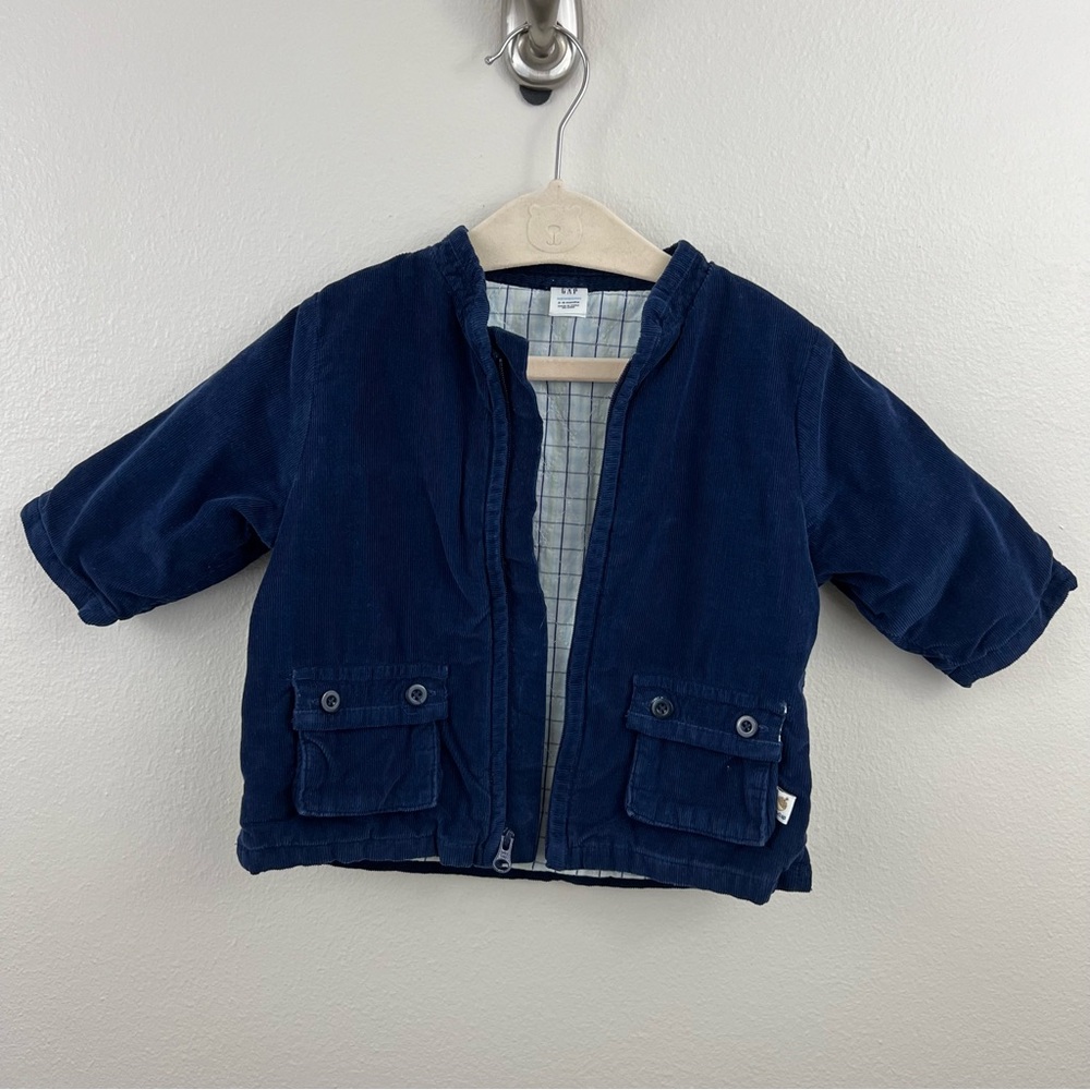 Baby GAP Corduroy Navy Blue Zip-Up Coat 3-6 Months